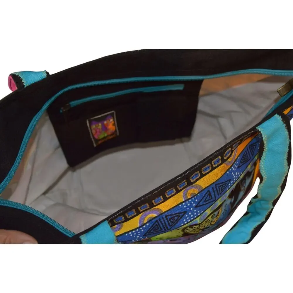Laurel Burch‎ Weekender Bag Used Dogs Art Oversize Duffle Bag Colorful